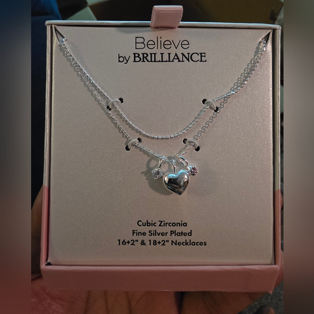 Believe By Brilliance Silver Heart Pendant Necklace